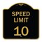 Signmission Speed Reduction Sign Speed Limit 10 Mph, Black & Gold Aluminum Sign, 18" x 18", BG-1818-22877 A-DES-BG-1818-22877 - alternate 1